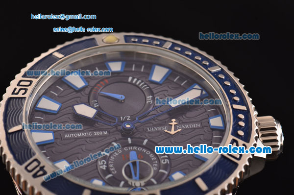 Ulysse Nardin Maxi Marine Diver Asia ST25 Automatic Stainless Steel Case with Stainless Steel Strap and Blue Dial - Click Image to Close